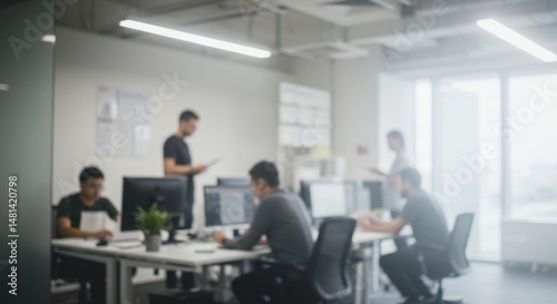 Office blur workers at their desks