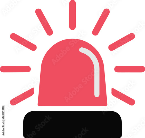 red emergency siren icon, emergency siren light vector, red siren clipart, emergency siren icon,