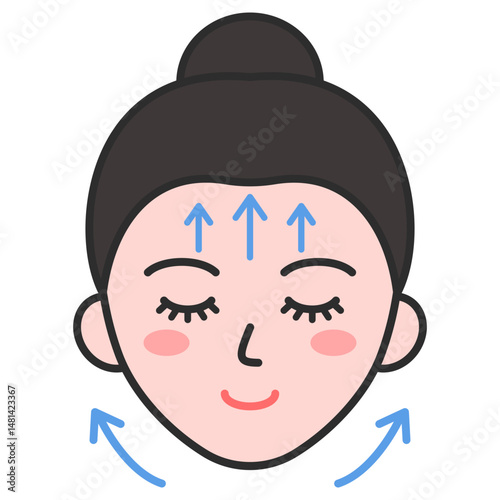 여성 얼굴 리프팅 아이콘