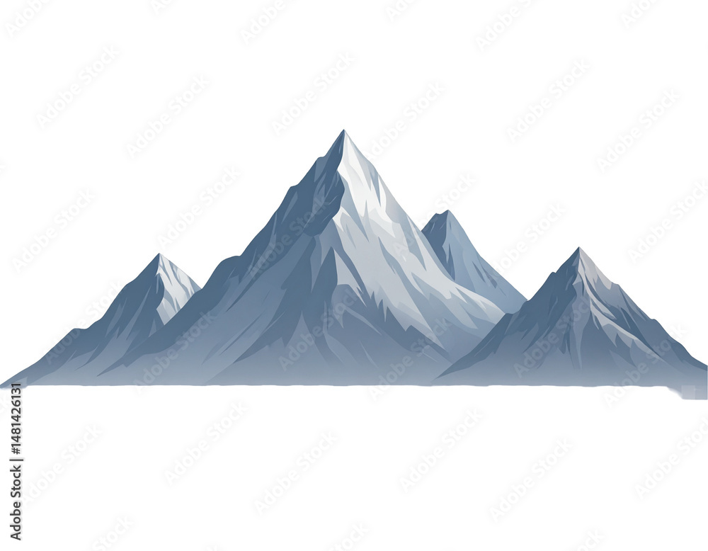 Fototapeta premium Snowy mountain range, serene peaks