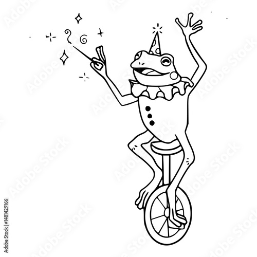 cartoon frog magician sketch