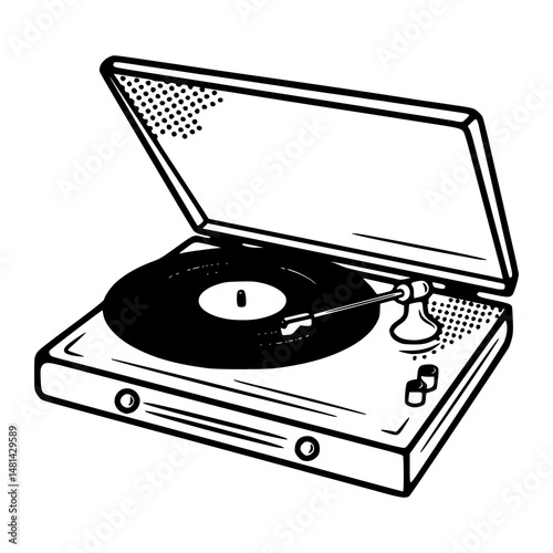 classic vinyl player vector art