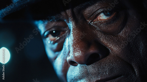 Older African-American blue singer