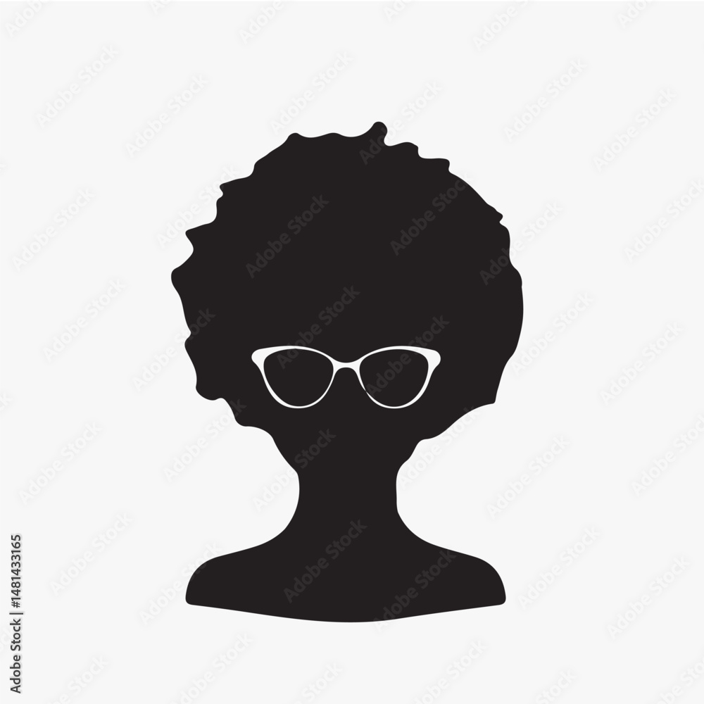 Silhouette with glasses, stylish icon isolated element vector Silhouette with glasses, stylish icon isolated element vector