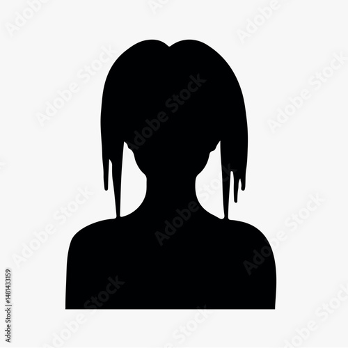 Silhouette woman profile icon design isolated element vector