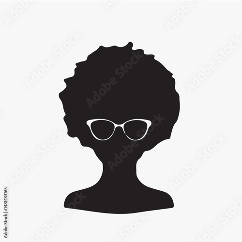 Silhouette with glasses, stylish icon isolated element vector