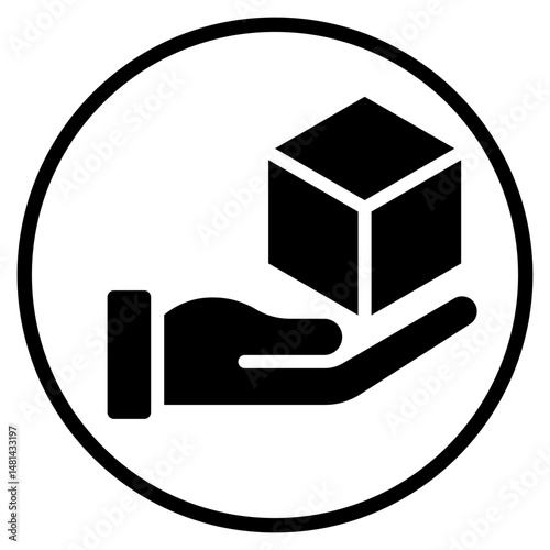 cube glyph icon