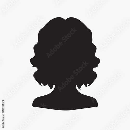 Silhouette woman profile art isolated element vector