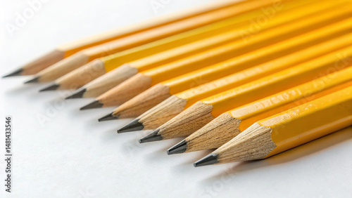 pencils on white background