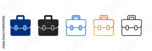 Briefcase  Icon Set Multiple Style Vector Illustration 