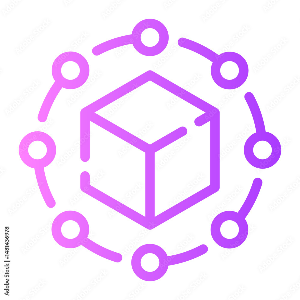 Obraz premium cube gradient icon