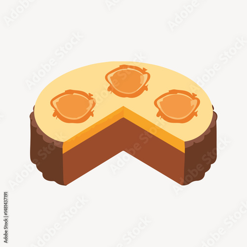 Chinese moon cake illustration vector