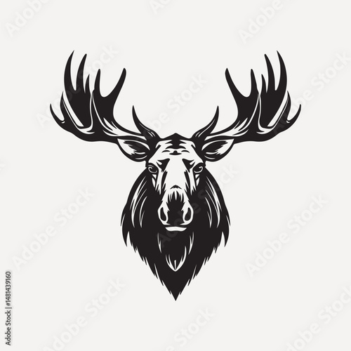 Moose flat old school illustration vector.