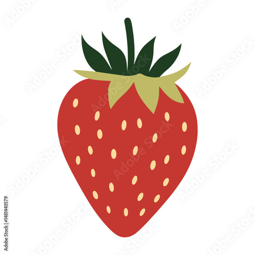 Strawberry illustration minimalist fruit vector