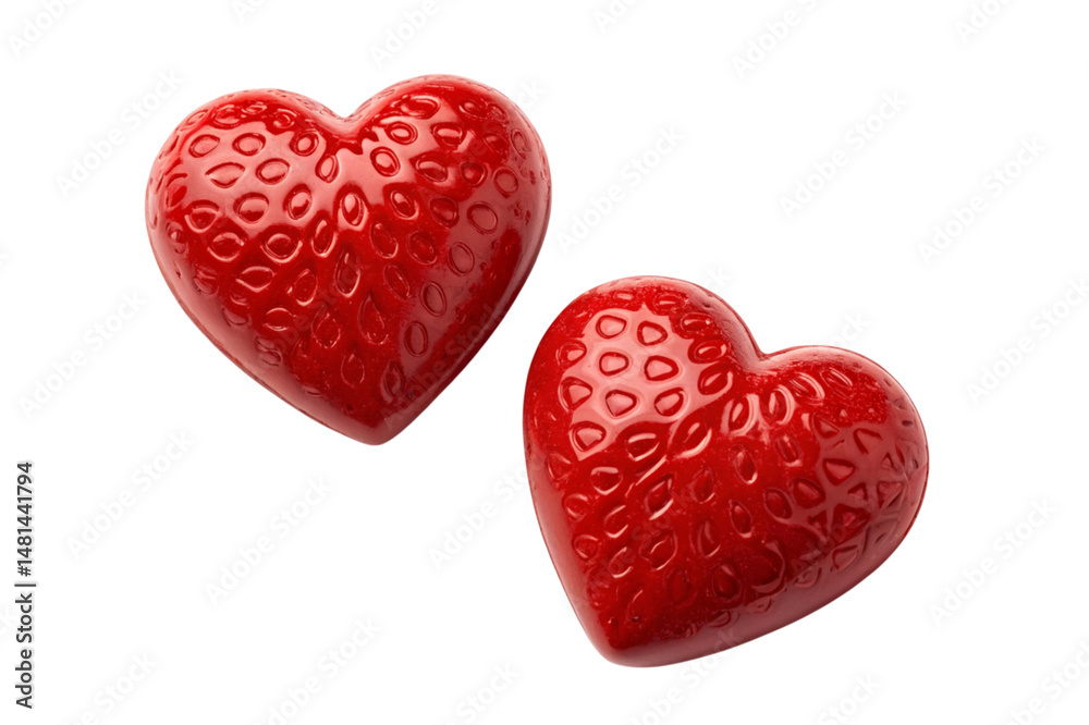 Obraz premium two red hearts isolated