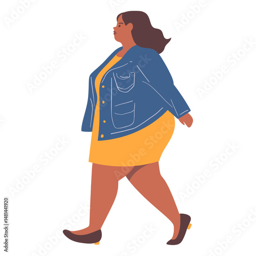 Woman illustration walking shorts vector
