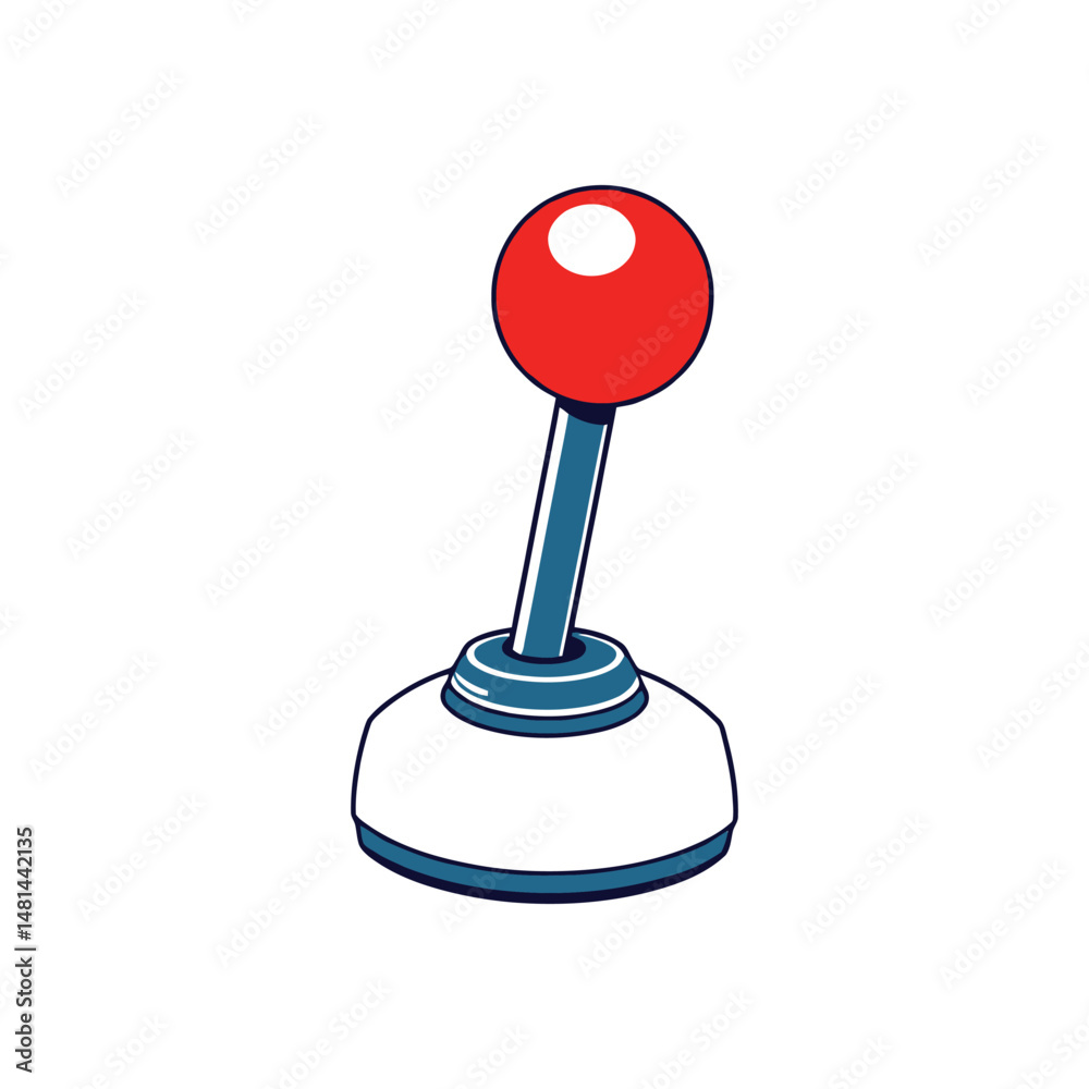 Minimalist Retro Joystick Vector in White and Red Color Scheme for Gaming Tech UI Icon and Entertainment Design Minimalist Retro Joystick Vector in White and Red Color Scheme for Gaming Tech UI Icon and Entertainment Design