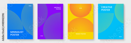 Four abstract striped background posters ideal for digital advertising, social media, branding, and graphic design projects with modern aesthetics.