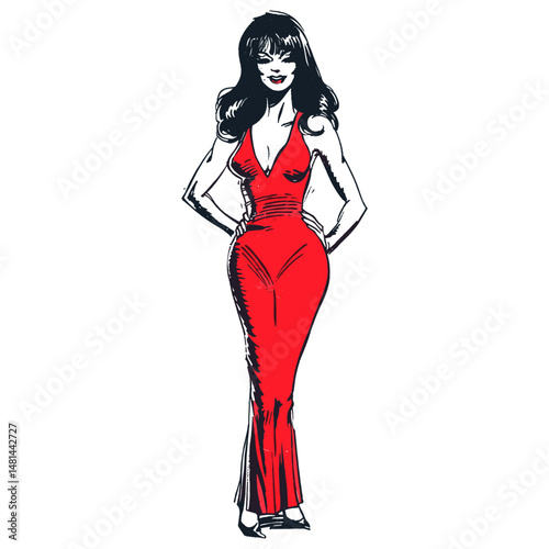 Woman full body woman illustration fashion vector