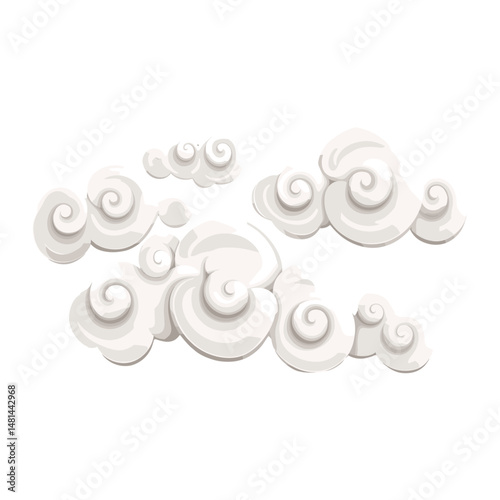 Chinese Auspicious clouds illustration accessories decorative vector