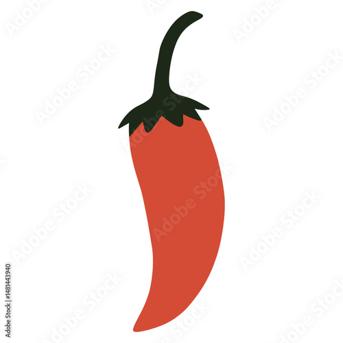 Red chili illustration vegetable pepper vector