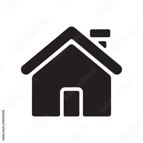 Simple black home icon for website or app.