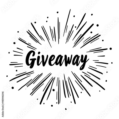 Giveaway burst announcement promotional vector