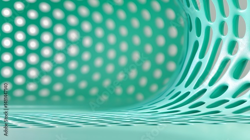 Green Perforated Surface Abstract
