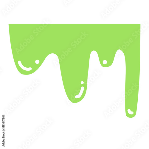 Dripping green slime border illustration design droplet vector