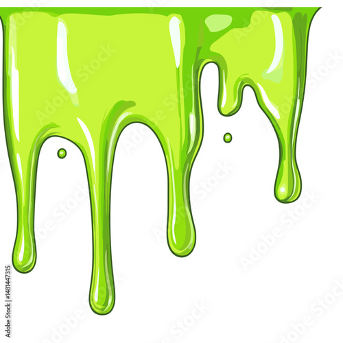 Dripping green slime border illustration droplet texture vector
