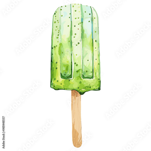 Illustration watercolor colorful popsicle vector