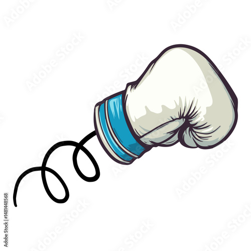 Animated boxing glove with strings background white style vector