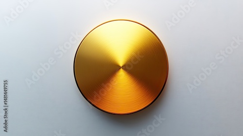 Gold circle, polished, metallic