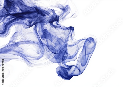 Abstract swirls of deep blue smoke