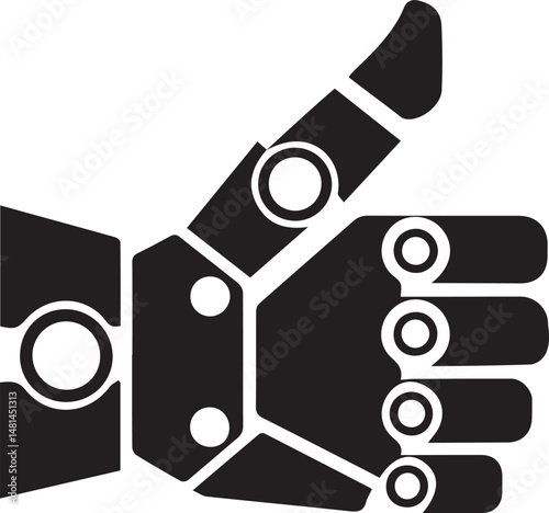 robot hand silhouette, robot hand vector, robotic hand icon, mechanical hand silhouette