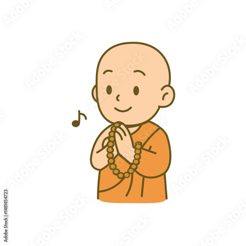 illustration cartoon monk