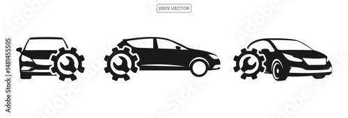 set of Vector logo of car parts, auto repair illustration