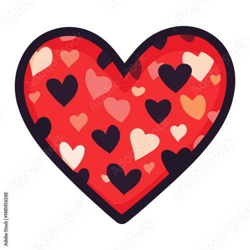 Carttoon heart icon pattern valentine's romantic vector
