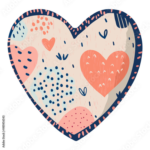 Carttoon heart icon pattern illustration decorative vector