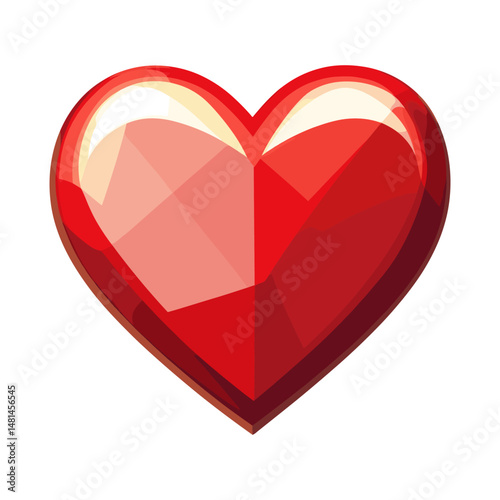 Carttoon heart icon illustration geometric valentine vector