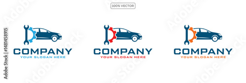 Car Fix and Restore Service Logo Design vector illustration