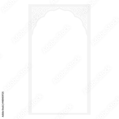 Minimal thin line muslim luxury ornate frame design architecture traditional vector