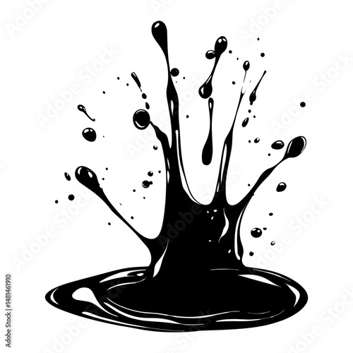 Ink splash illustration silhouette black vector