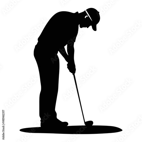 Golfer icon silhouette sports illustration vector