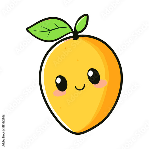 Mango kawaii fruit cute vector