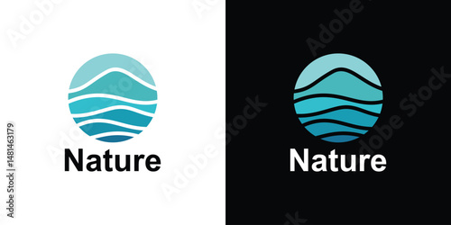 logo design landscape and circle,logo design nature,symbol,icon,idea,creative.