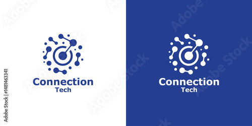logo design combination connection and molecule,network,symbol,icon,idea,creative.