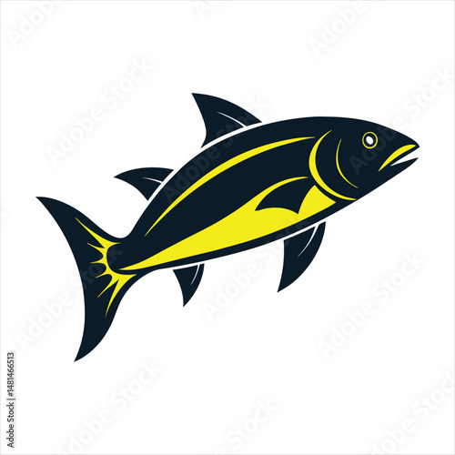 183 Vactor Tuna fish jumping Cartoon Fish symbol isolated fish dancing with 