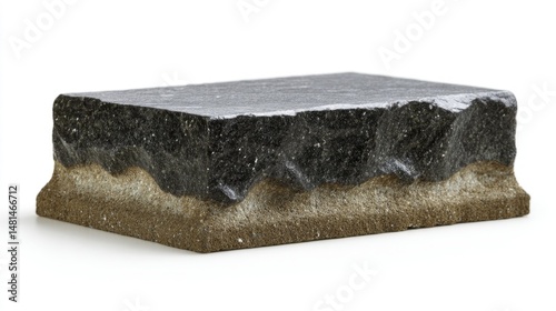 Blue Slate exterior tile isolated on white background. Generative AI
