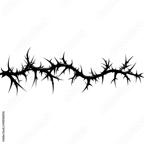 Thorny vines vector design sharp vector